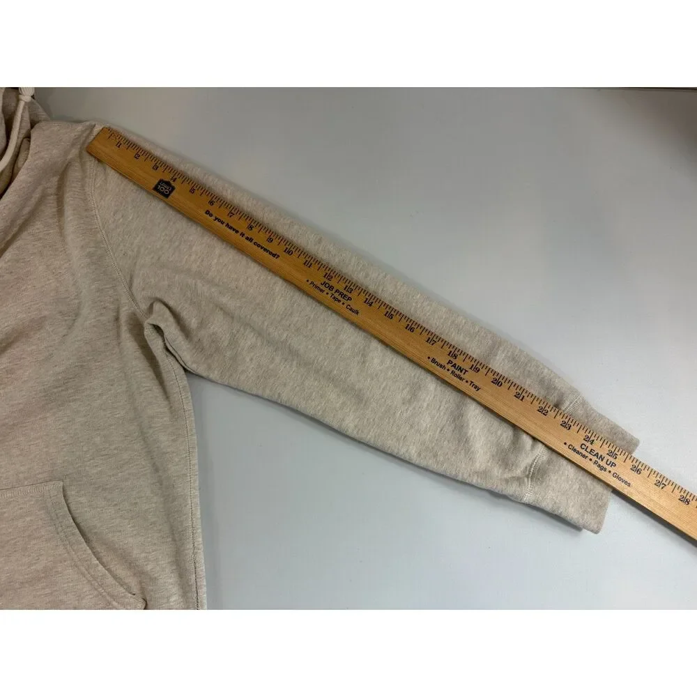 J.Crew Authentic Fleece Men's Large Oatmeal Henley Hoodie Pullover
